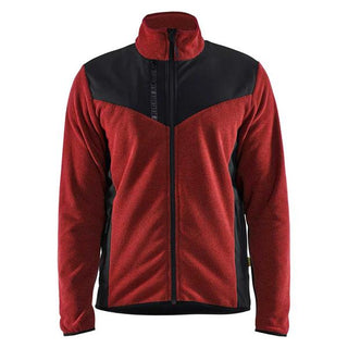 BLAKLADER59422536 Knitted Jacket with Softshell, Burned Red/Black