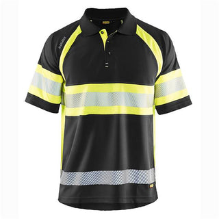 333810519933 Hi-Vis Polo Shirt, Black/Yellow