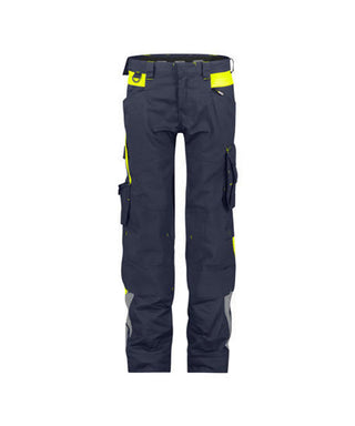 DASSY Canton Women Work trousers with knee pockets Midnight blue/Fluo yellow