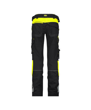 DASSY Canton Women Work trousers with stretch and knee pockets Black/Fluo yellow