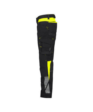 DASSY Canton Women Work trousers with stretch and knee pockets Black/Fluo yellow