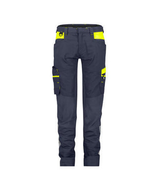 DASSY DASSY Hong Kong Work trousers for women with stretch Midnight blue/Fluo yellow