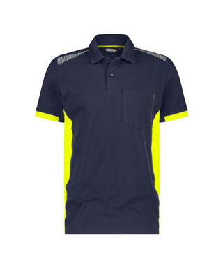 DASSY Veracruz Polo shirt Midnight blue/Fluo yellow