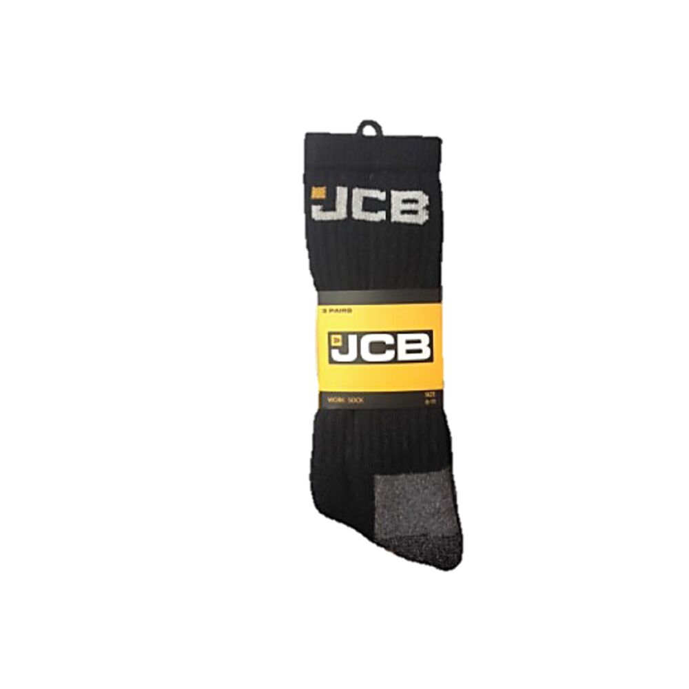 JCB Work Sock 3 Pack Black