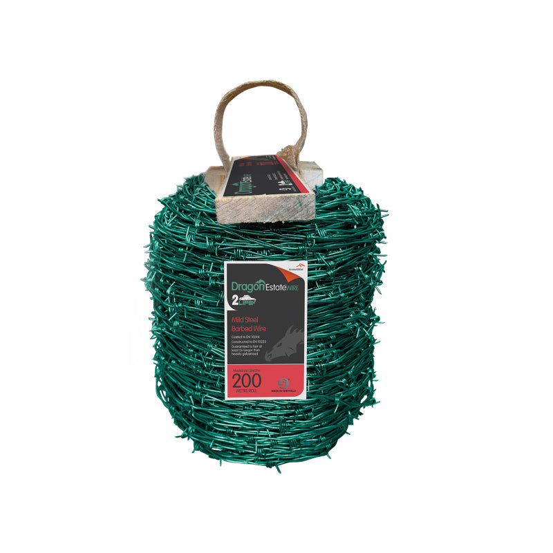 Dragon Barbed Wire Green Coated