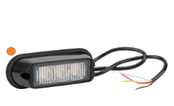 Warning light LED, 6W, 12-24V, Amber, bolt on, 106x34x30mm, 3 LED's, Kramp