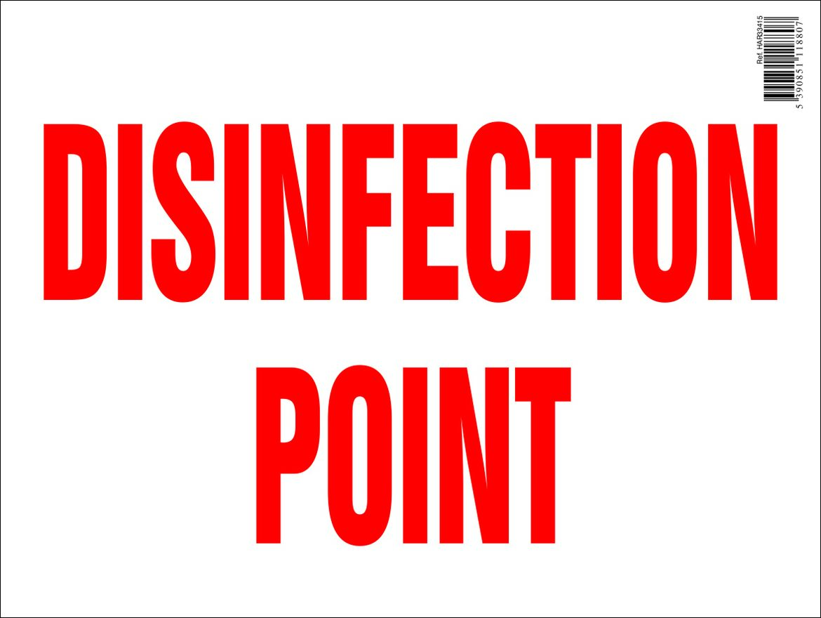 Disinfectant Point Farm Sign