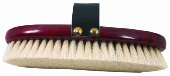 BODY BRUSH SOFT GOAT HAIR WITH LEATHER STRAP